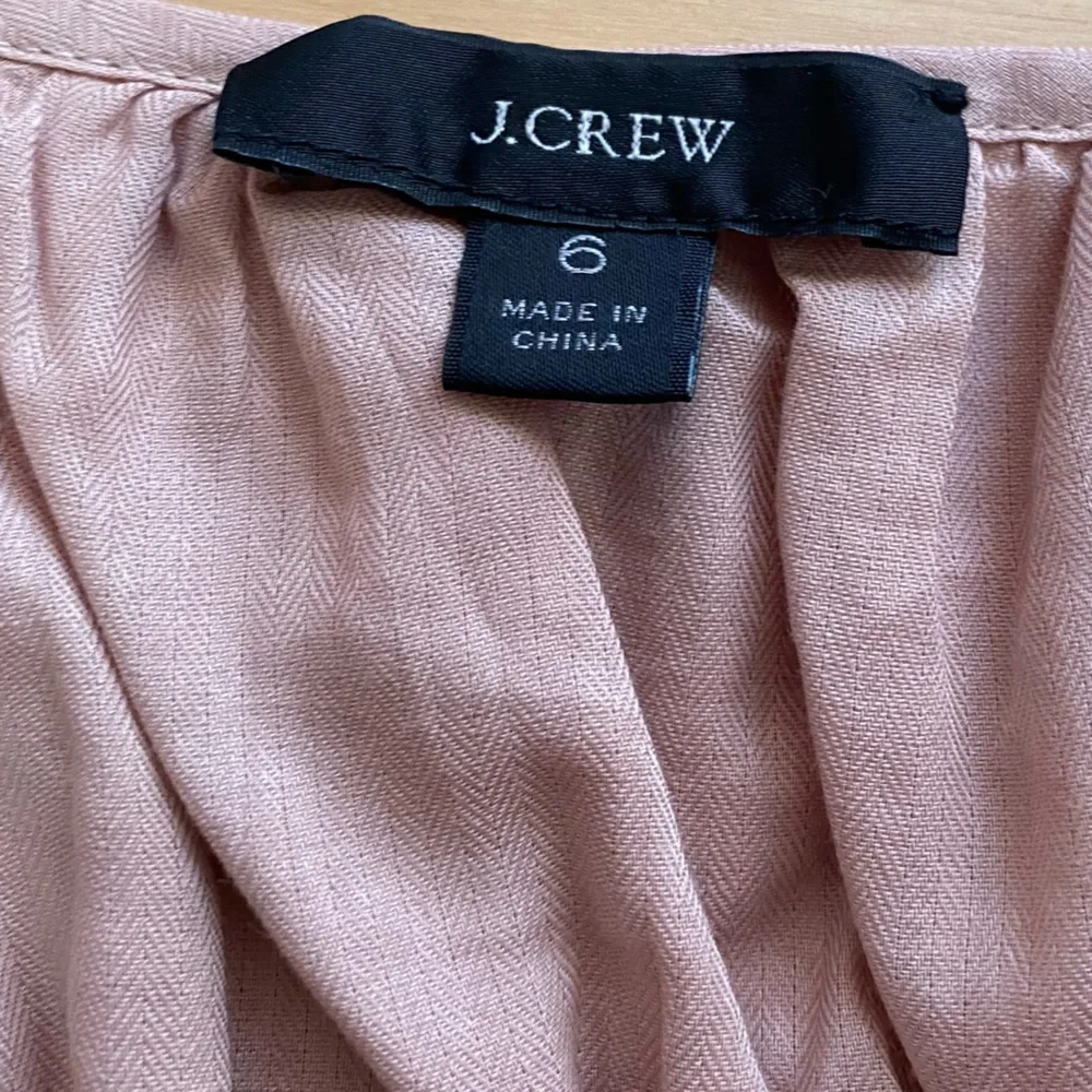 J. Crew Spring Chic Cinched Waist Top in Herringbone Cotton in Almond Biscotti‎